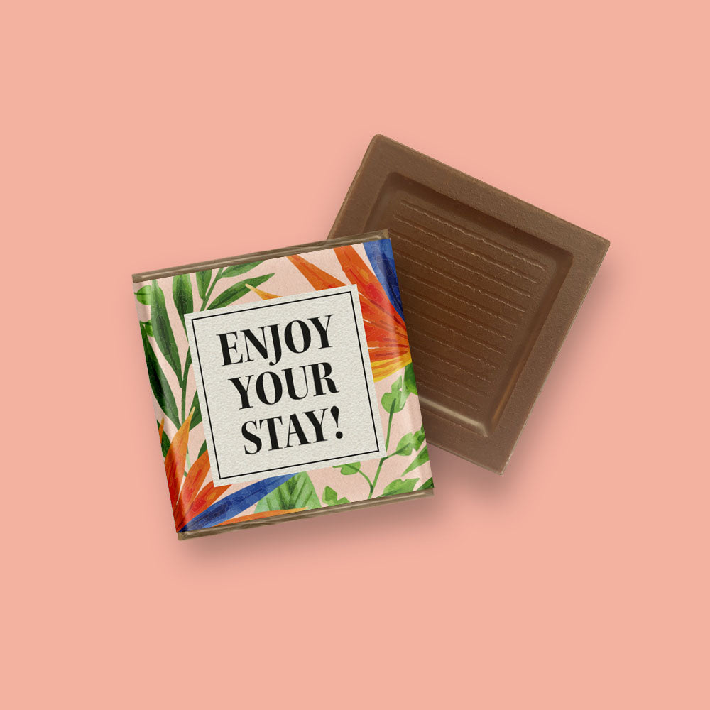 Bio-Minischokolade "ENJOY YOUR STAY"
