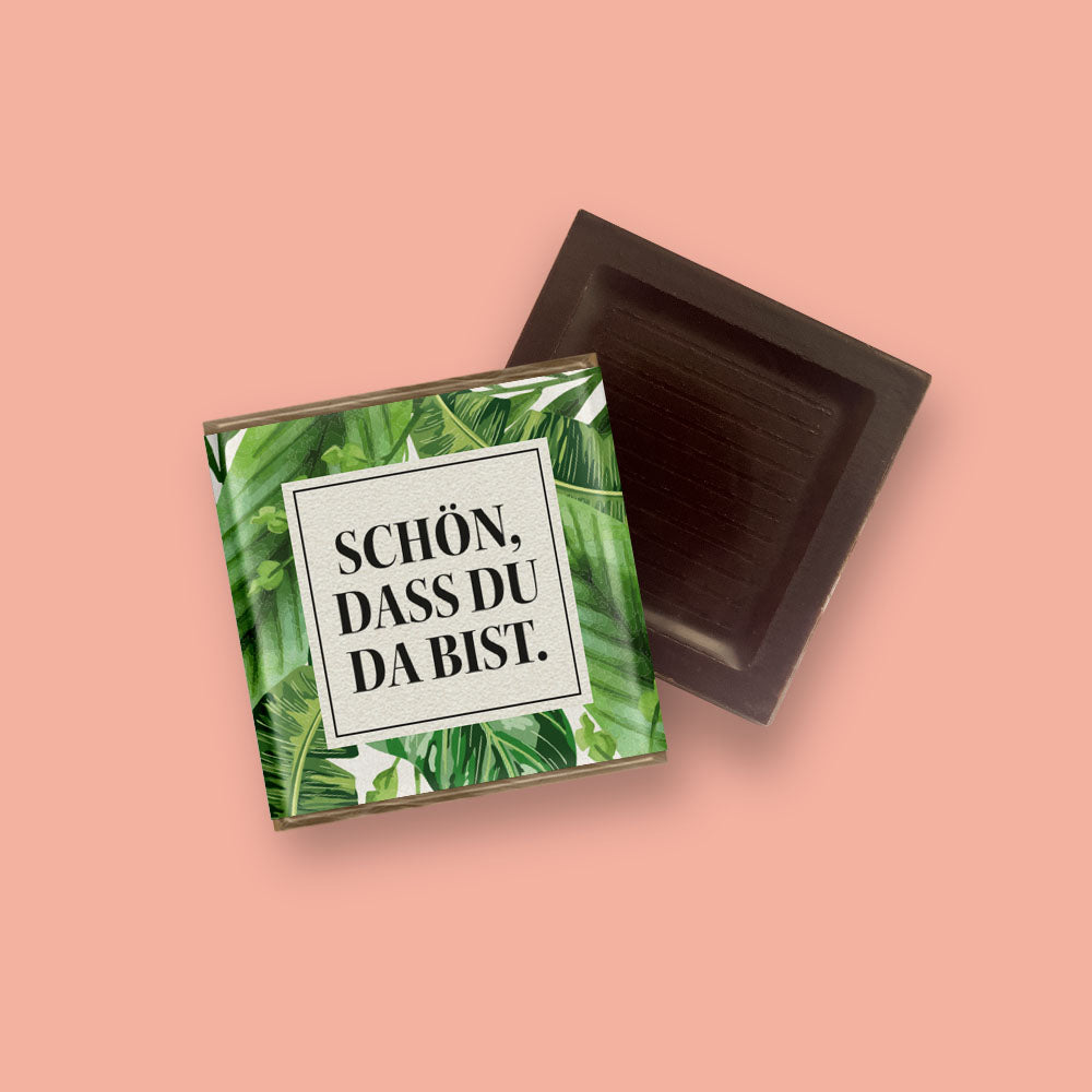 Bio-Minischokolade "SCHÖN, DASS DU DA BIST"